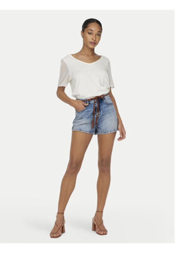 only - ONLY Szorty jeansowe Kelly 15221469 Niebieski jasny Regular Fit. Kolor: niebieski. Materiał: bawełna