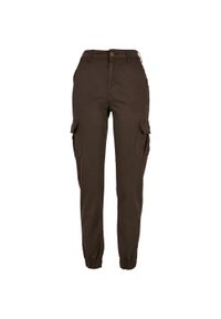 Urban Classics - Spodnie Cargo Damskie Z Wysokimi Stanami. Stan: podwyższony. Kolor: brązowy