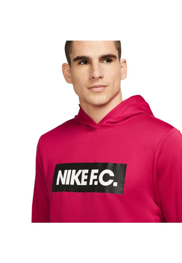 Bluza sportowa męska Nike FC Libero Dri-Fit treningowa kangurka z kapturem. Typ kołnierza: kaptur. Kolor: różowy. Materiał: dresówka. Technologia: Dri-Fit (Nike)