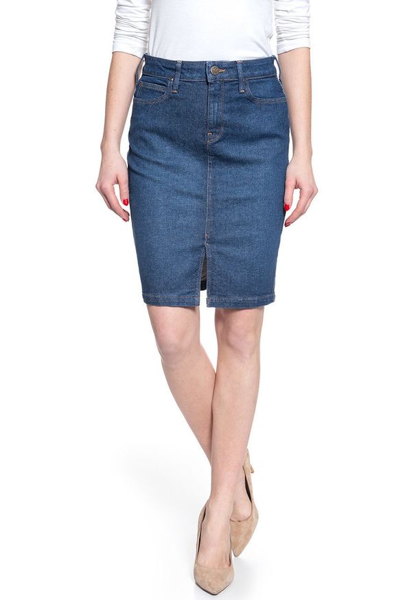 Lee - SPÓDNICA JEANSOWA LEE PENCIL SKIRT DARK GARNER L38GDJUV 112108166. Materiał: jeans