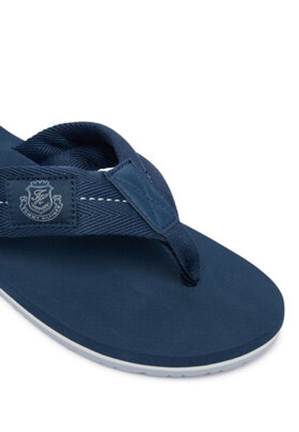 TOMMY HILFIGER - Tommy Hilfiger Japonki Patch Hilfiger Beach Sandal FM0FM05804 Niebieski. Kolor: niebieski. Materiał: materiał