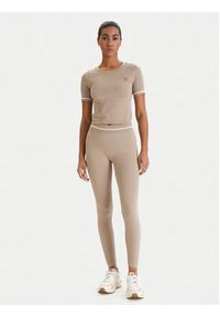 Guess Legginsy V6RB05 Z4692 Beżowy Slim Fit. Kolor: beżowy. Materiał: syntetyk #3