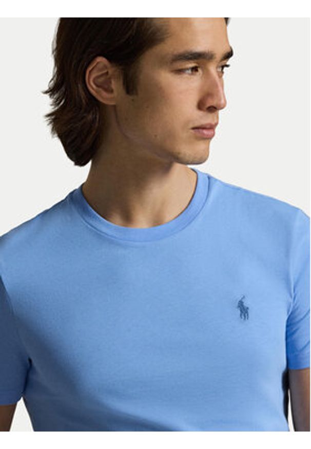 Polo Ralph Lauren T-Shirt 710671438526 Niebieski Custom Slim Fit. Typ kołnierza: polo. Kolor: niebieski. Materiał: bawełna