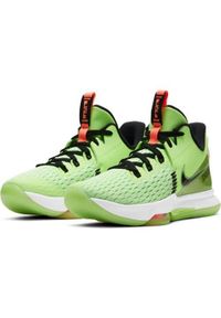 Buty koszykarskie męskie Nike Lebron Witness V Volt. Zapięcie: sznurówki. Kolor: zielony. Materiał: materiał. Szerokość cholewki: normalna. Sport: koszykówka