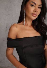 Renee - Czarna Koktajlowa Sukienka Hiszpanka VICES Typu Bombka Iaonara. Typ kołnierza: dekolt hiszpanka. Kolor: czarny. Materiał: poliester. Typ sukienki: bombki. Styl: wizytowy #8