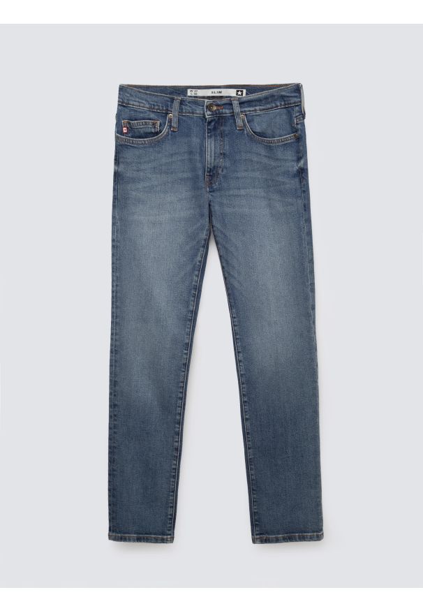 Big-Star - Jeansy męskie dopasowane niebieskie Terry Slim 331. Stan: obniżony. Kolor: niebieski. Styl: klasyczny