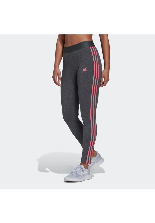Adidas - Legginsy damskie. Materiał: bawełna, elastan. Wzór: paski