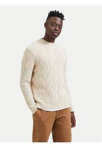 Selected Homme Sweter 16086686 Beżowy Regular Fit. Kolor: beżowy. Materiał: syntetyk