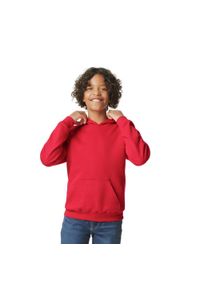 GILDAN - Bluza Dziecięca Softstyle Plain Fleece Midweight Hoodie. Kolor: czerwony