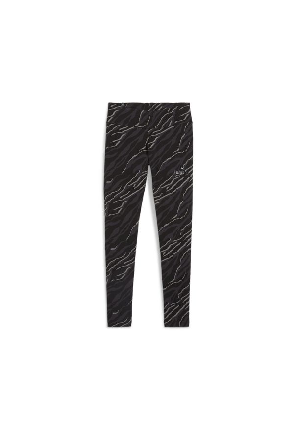 Puma - Damskie legginsy z grafiką ESS+ ANIMAL PUMA Black. Kolor: czarny. Wzór: nadruk, motyw zwierzęcy. Sport: bieganie
