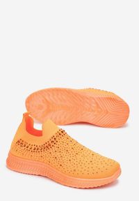 Born2be - Pomarańczowe Buty Sportowe Ceeky. Nosek buta: okrągły. Kolor: pomarańczowy. Materiał: materiał, jeans. Szerokość cholewki: normalna. Wzór: aplikacja. Obcas: na płaskiej podeszwie #4