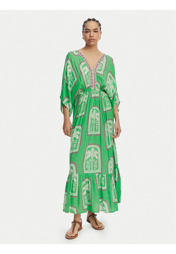 LOLA CASADEMUNT Sukienka letnia LS2616049 Zielony jasny Relaxed Fit. Kolor: zielony. Materiał: wiskoza. Sezon: lato