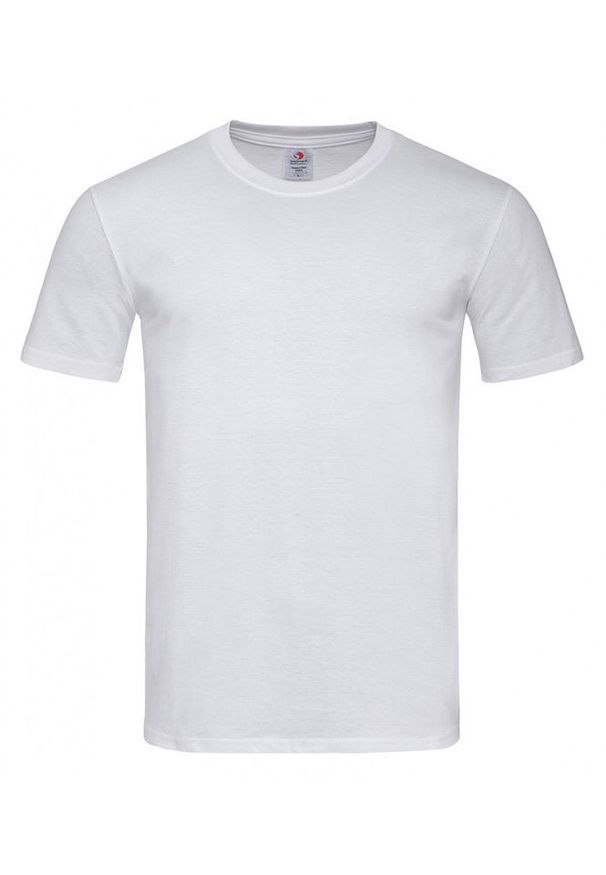 Biały t-shirt Stedman na co dzień, z krótkim rękawem, krótki