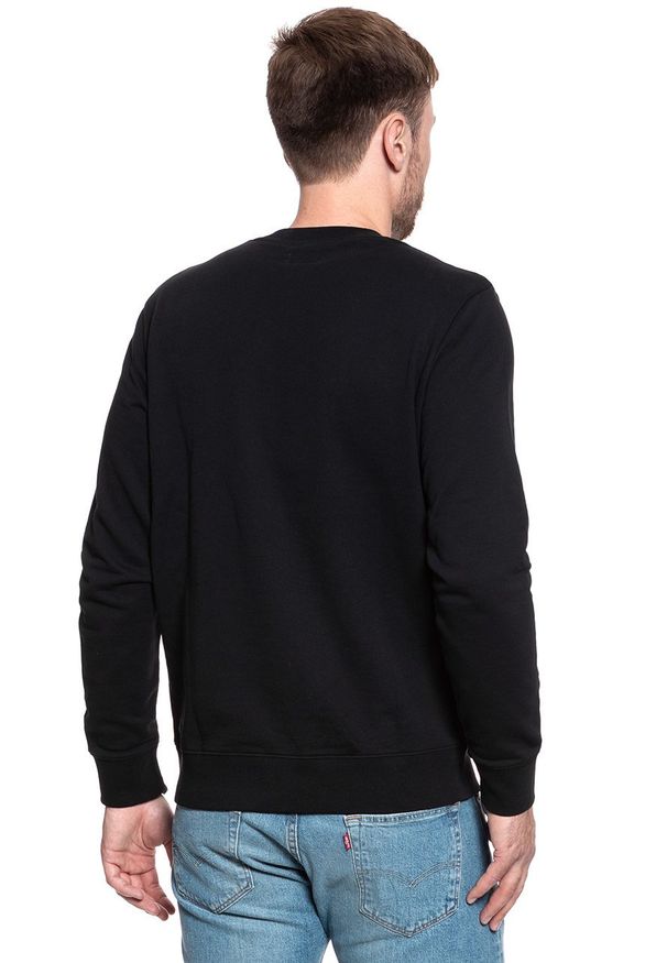 Wrangler - MĘSKA BLUZA WRANGLER LOGO SWEAT BLACK W6B6HY100 112130691. Wzór: nadruk
