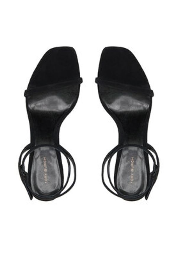Tory Burch Sandały Pave Heeled 175463 Czarny. Kolor: czarny. Materiał: skóra, zamsz
