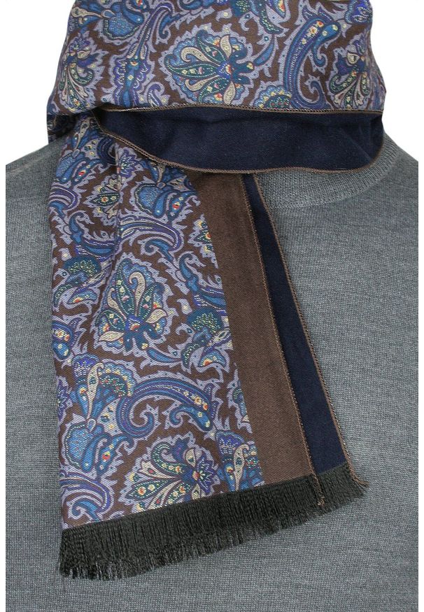 Elegancki Szalik Bawełniany - Alties - Wzór Orientalny. Kolor: wielokolorowy. Materiał: bawełna. Sezon: zima, jesień. Styl: elegancki