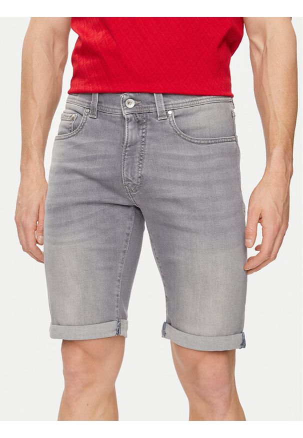 Pierre Cardin Szorty jeansowe C7 34520.8130 Szary Modern Fit. Kolor: szary. Materiał: bawełna