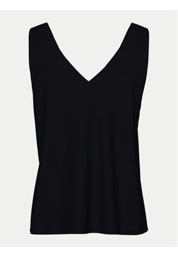 Pieces Top Franan 17146424 Czarny Regular Fit. Kolor: czarny. Materiał: syntetyk