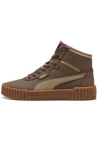 Adidasy Puma Carina 3.0 Mid, Kobiety. Kolor: brązowy. Materiał: syntetyk, materiał. Sport: fitness