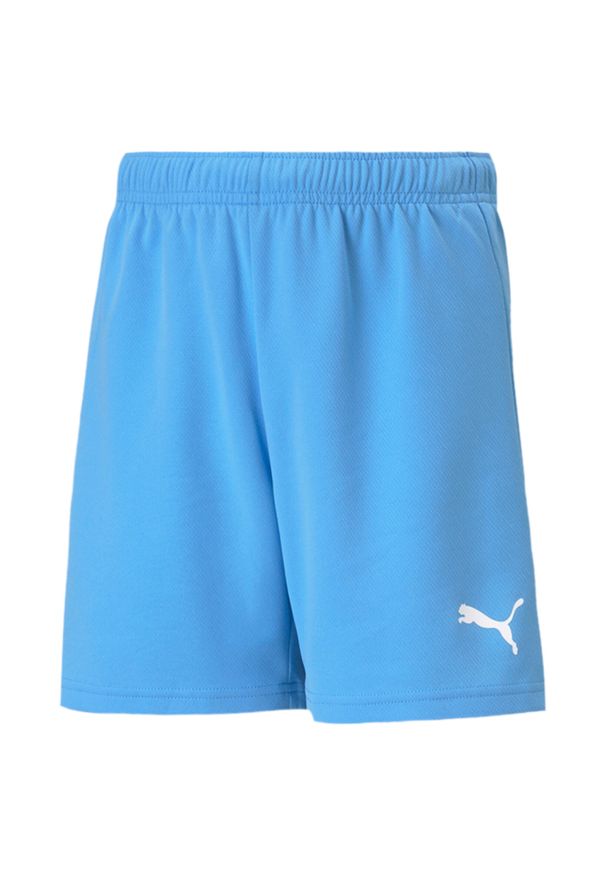 Spodenki piłkarskie dla dzieci Puma teamRISE Short Jr. Kolor: biały, wielokolorowy, niebieski