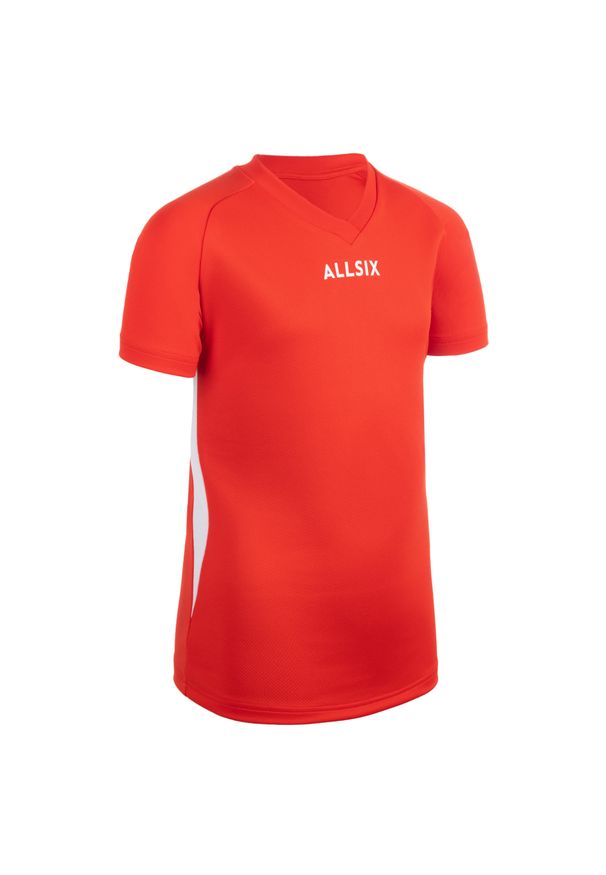 ALLSIX - Koszulka siatkarska dla chłopców Allsix V100. Kolor: biały, wielokolorowy, czerwony. Materiał: materiał, poliester