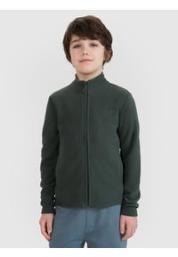 4f - 4F Polar regular ze stójką chłopięcy - zielony 146 (10-11 lat). Typ kołnierza: kołnierzyk stójkowy. Kolor: zielony. Materiał: polar. Wzór: gładki. Sezon: lato. Sport: wspinaczka, turystyka piesza, snowboard, narciarstwo #1