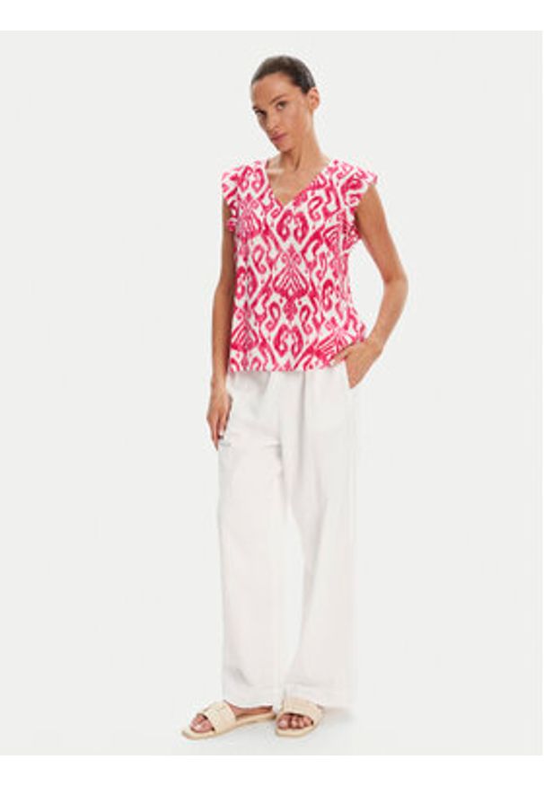 Pieces Bluzka Nya 17147804 Różowy Regular Fit. Kolor: różowy. Materiał: wiskoza