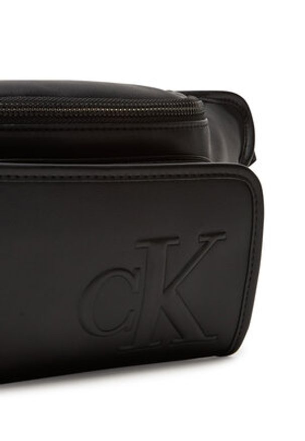 Calvin Klein Saszetka nerka Sculpted Impression Waistbag 38 LV04G3160G Czarny. Kolor: czarny. Materiał: skóra