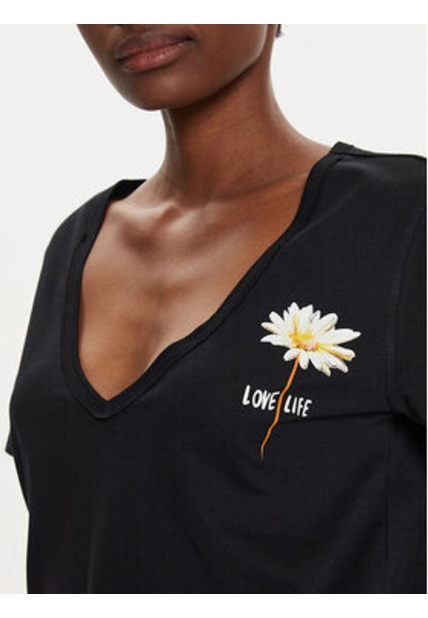 Desigual T-Shirt Vini 24WWTK41 Czarny Regular Fit. Kolor: czarny. Materiał: bawełna