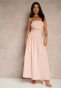 Renee - Różowa Koktajlowa Bawełniana Sukienka Bodycon Filitera. Kolor: różowy. Materiał: bawełna. Typ sukienki: bodycon. Styl: wizytowy