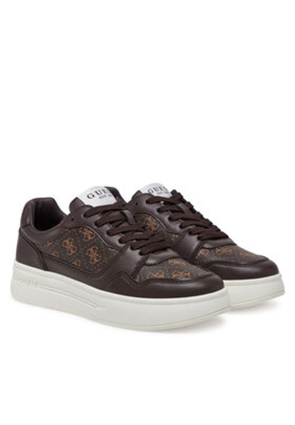Guess Sneakersy FMJWII LEA12 Brązowy. Kolor: brązowy. Materiał: skóra