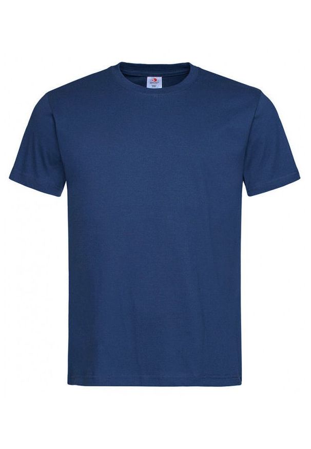 Niebieski t-shirt Stedman na co dzień, z krótkim rękawem