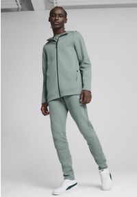 Puma - Męska rozpinana bluza z kapturem EVOSTRIPE PUMA Green Moon. Typ kołnierza: kaptur. Kolor: zielony