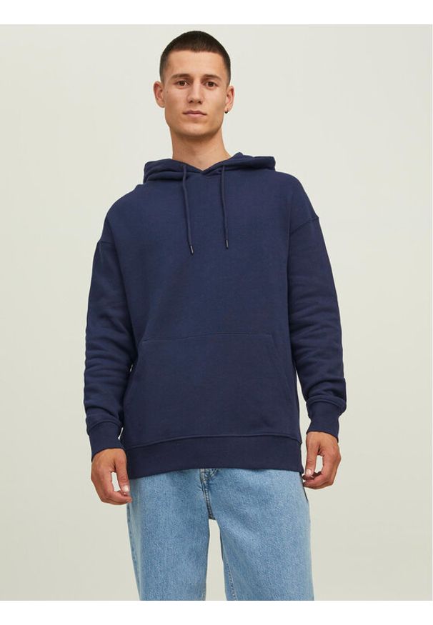 Jack & Jones Bluza Star 12208157 Granatowy Relaxed Fit. Kolor: niebieski. Materiał: syntetyk, bawełna
