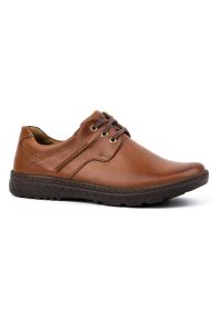 KOMODO Buty męskie skórzane Casual 923K brązowe. Okazja: na co dzień. Kolor: brązowy. Materiał: skóra. Styl: casual #8