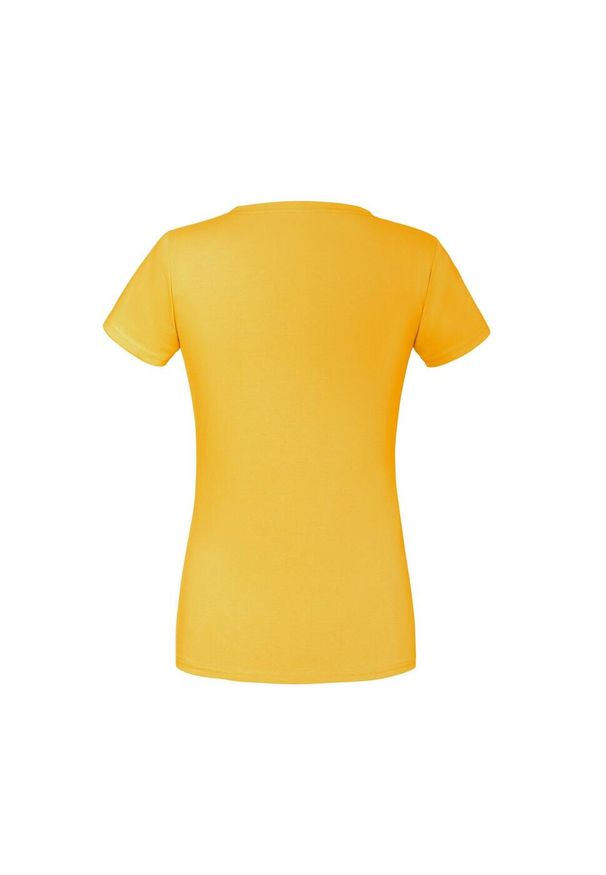FRUIT OF THE LOOM - Koszulka Damska Iconic 195 Premium Ringspun Cotton T-shirt. Kolor: pomarańczowy, wielokolorowy, żółty. Sport: turystyka piesza