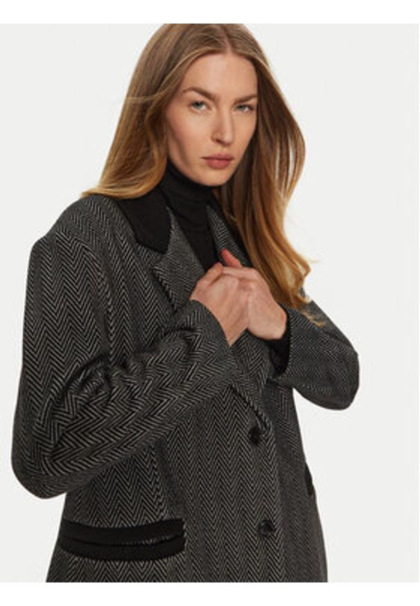 Haveone Marynarka JMY-M051 Czarny Regular Fit. Kolor: czarny. Materiał: syntetyk