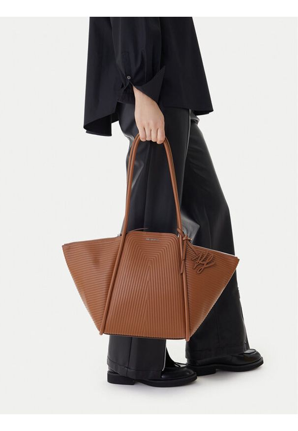 Karl Lagerfeld - KARL LAGERFELD Torebka B1W30043 Brązowy. Kolor: brązowy. Materiał: skórzane