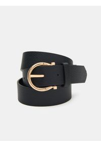 Sinsay - Pasek do spodni z imitacji skóry - czarny. Kolor: czarny. Materiał: skóra #1