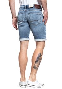 Mustang - SPODENKI MĘSKIE MUSTANG Chicago Short DENIM BLUE 1007117 5000 313. Materiał: denim