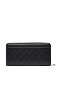 Calvin Klein Duży Portfel Damski Emblem Aop Embossed Long Wallet LV04F1097G Czarny. Kolor: czarny. Materiał: skóra