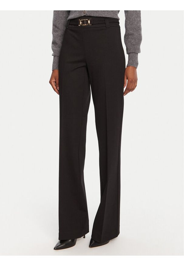 TwinSet - TWINSET Spodnie materiałowe 252TP2602 Czarny Flare Fit. Kolor: czarny. Materiał: wiskoza