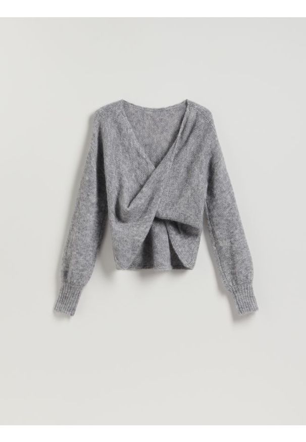 Reserved - Sweter z wełną - beżowy. Kolor: beżowy. Materiał: wełna