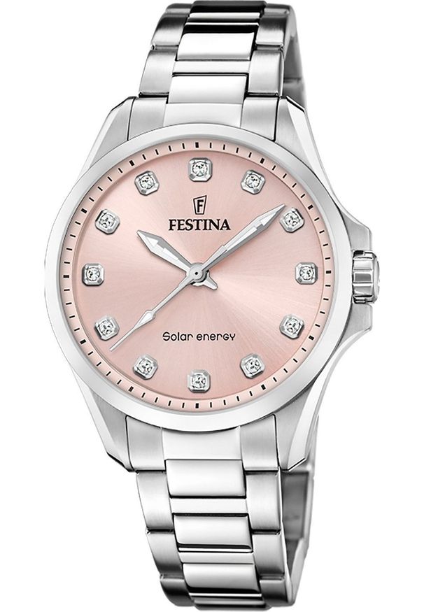 Zegarek Festina Zegarek damski Festina F20654-2 CYRKONIE srebrny. Kolor: srebrny