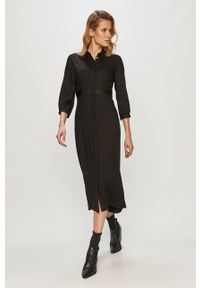 Calvin Klein - Sukienka. Kolor: czarny. Materiał: tkanina. Typ sukienki: rozkloszowane #4