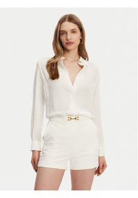 Elisabetta Franchi Koszula ca05451e2-360 Biały Regular Fit. Kolor: biały. Materiał: wiskoza
