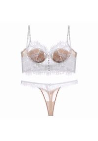 Intica - Komplet bielizny z gorsetowym topem na romantyczne wieczory Hendrikje. Kolor: biały. Materiał: materiał #1