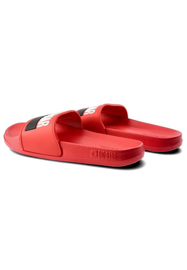 Big-Star - Czerwone Klapki Damskie Big Star Wodoodporne Buty. Okazja: na plażę. Kolor: czerwony. Sezon: lato. Styl: wakacyjny