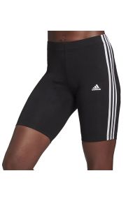 Adidas - Spodenki adidas Essentials 3-Stripes Bike Shorts GR3866 - czarne. Kolor: czarny. Materiał: bawełna, elastan. Wzór: aplikacja. Sport: kolarstwo