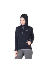 WOOLONA - Damska bluza rozpinana z kapturem 100% Merino - Marin/Woolona. Typ kołnierza: kaptur. Kolor: czarny